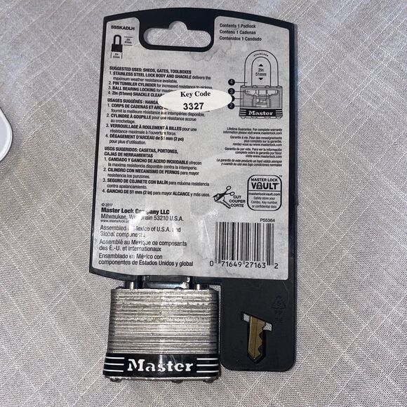 Master‎ Lock 2in Max Weather Stainless Steel Shackle Padlock 2 Keys 5SSKADLH - Picture 6 of 7